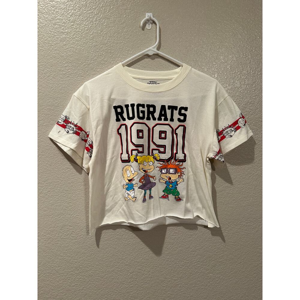 NWOT Nickelodeon Rugrats Cropped Athletic Tee Angelica Chucky Tommy 1991 M